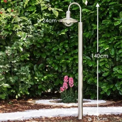 Lampadaire Exterieur Elima Acier Inoxydable, 1 Lumiere