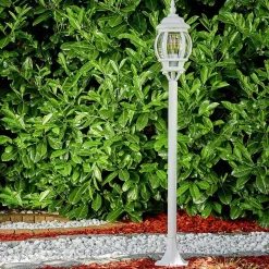 Lampadaire Exterieur Lentua Blanc, 1 Lumiere