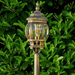 Lampadaire Exterieur Lentua Brun Dore, 1 Lumiere