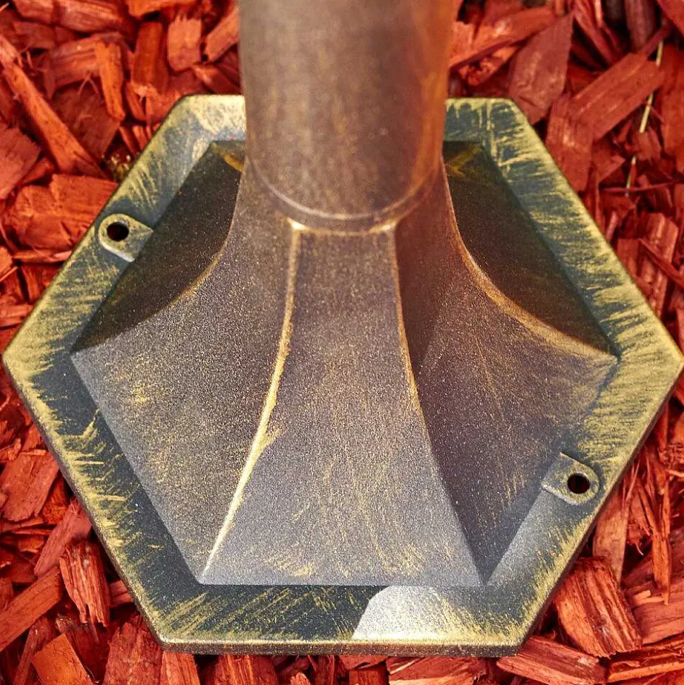 Lampadaire Exterieur Lentua Brun Dore, 1 Lumiere