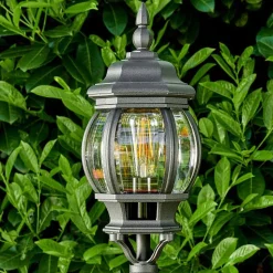 Lampadaire Exterieur Lentua Noir, 1 Lumiere