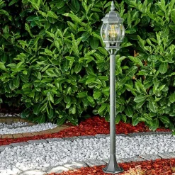 Lampadaire Exterieur Lentua Vert, Noir, 1 Lumiere