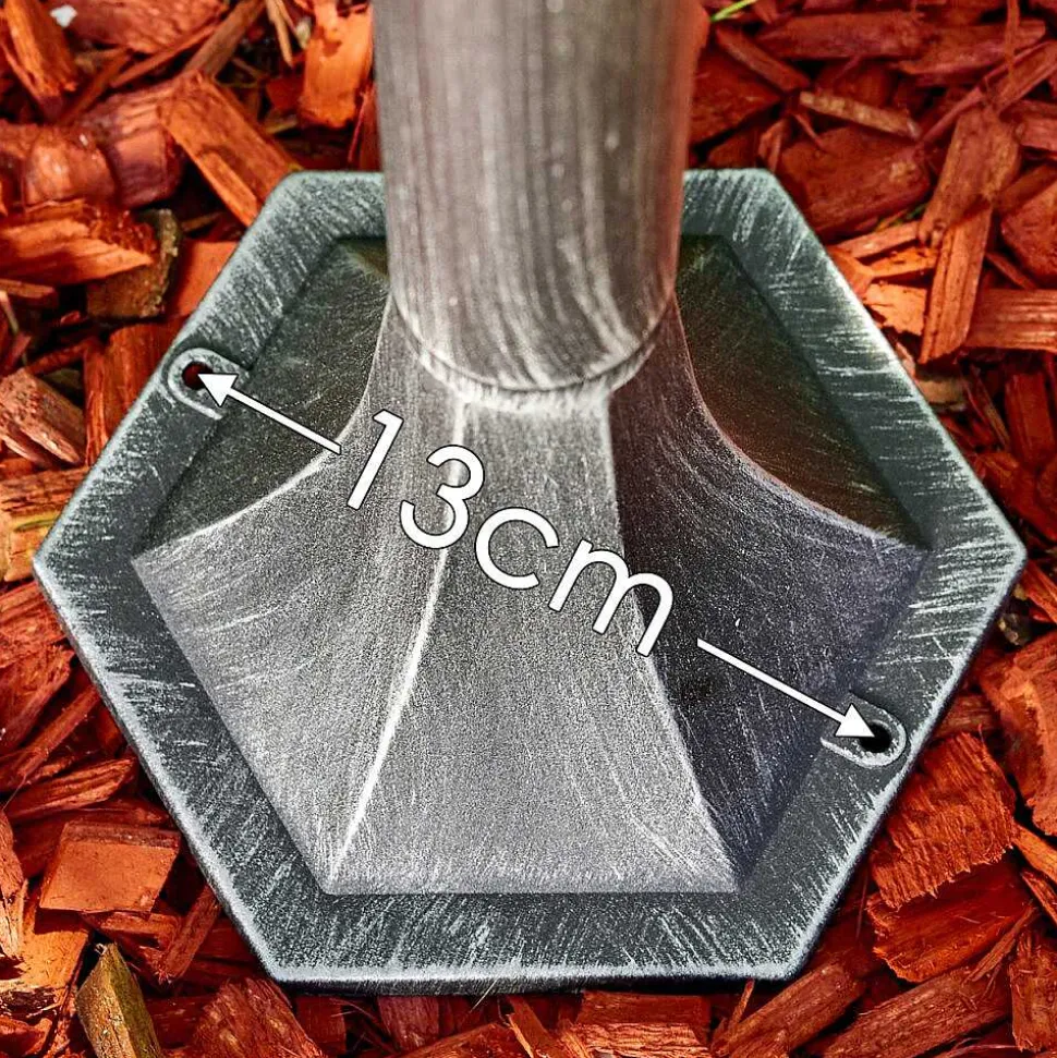 Lampadaire Exterieur Lignac Noir, Argente, 1 Lumiere