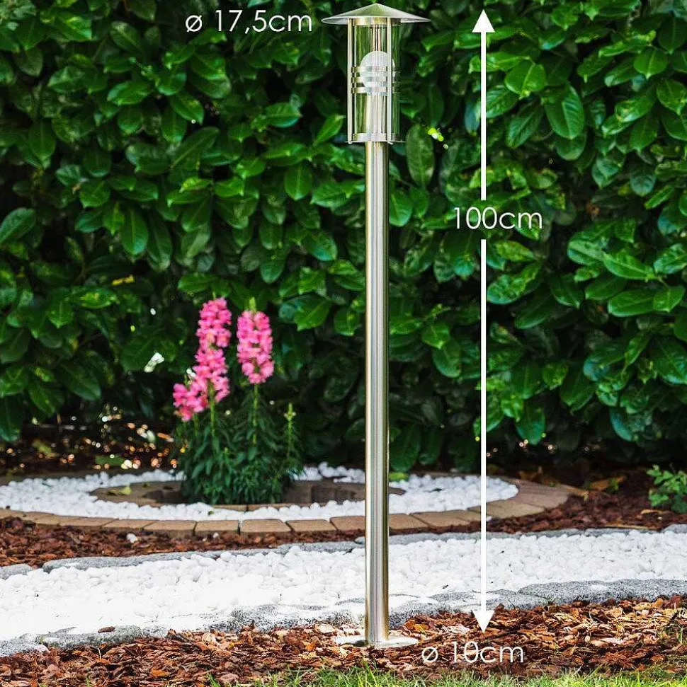 Lampadaire Fukuoka Acier Inoxydable, Transparent, 1 Lumiere