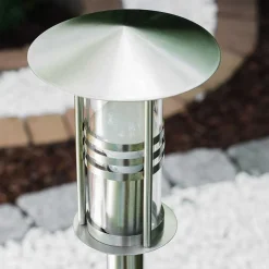 Lampadaire Fukuoka Acier Inoxydable, Transparent, 1 Lumiere