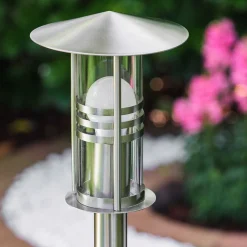 Lampadaire Fukuoka Acier Inoxydable, Transparent, 1 Lumiere