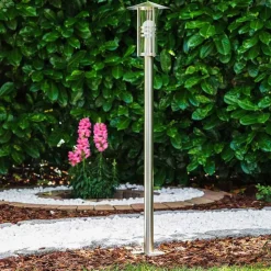 Lampadaire Fukuoka Acier Inoxydable, Transparent, 1 Lumiere