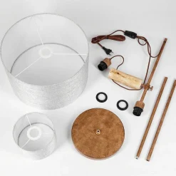 Lampadaire Jagualito Ecru, Rouille, 2 Lumieres