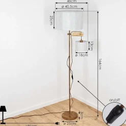 Lampadaire Jagualito Ecru, Rouille, 2 Lumieres