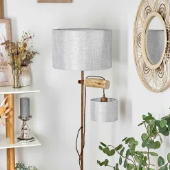 Lampadaire Jagualito Ecru, Rouille, 2 Lumieres