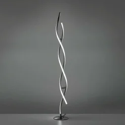 Lampadaire Leuchten-Direkt Lolasmart-Swing Led Acier Brosse, 2 Lumieres, Telecommandes, Changeur De Couleurs