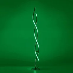 Lampadaire Leuchten-Direkt Lolasmart-Swing Led Acier Brosse, 2 Lumieres, Telecommandes, Changeur De Couleurs