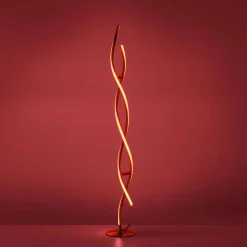 Lampadaire Leuchten-Direkt Lolasmart-Swing Led Acier Brosse, 2 Lumieres, Telecommandes, Changeur De Couleurs