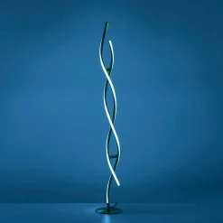 Lampadaire Leuchten-Direkt Lolasmart-Swing Led Acier Brosse, 2 Lumieres, Telecommandes, Changeur De Couleurs