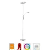 Lampadaire Leuchten-Direkt Lolasmart-Rocco Led Acier Brosse, 1 Lumiere, Telecommandes