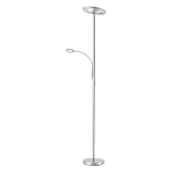 Lampadaire Leuchten-Direkt Lolasmart-Rocco Led Acier Brosse, 1 Lumiere, Telecommandes