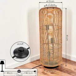 Lampadaire Mulstrand Ecru, Noir, 3 Lumieres