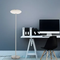 Lampadaire Paul Neuhaus Q-Etienne Led Acier Brosse, 1 Lumiere, Telecommandes