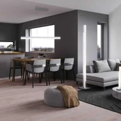 Lampadaire Paul Neuhaus Q-Tower Led Aluminium, 2 Lumieres, Telecommandes