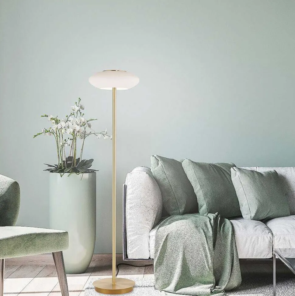 Lampadaire Paul Neuhaus Q-Etienne Led Laiton, 1 Lumiere, Telecommandes