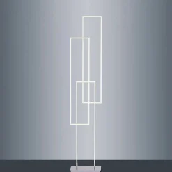 Lampadaire Paul Neuhaus Q-Inigo Led Acier Brosse, 3 Lumieres, Telecommandes