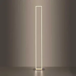 Lampadaire Paul-Neuhaus Q-Kaan Led Acier Brosse, 2 Lumieres, Telecommandes