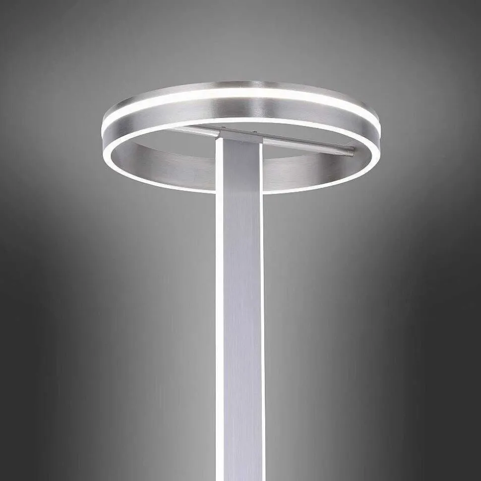 Lampadaire Paul-Neuhaus Q-Vito Led Acier Brosse, 3 Lumieres, Telecommandes