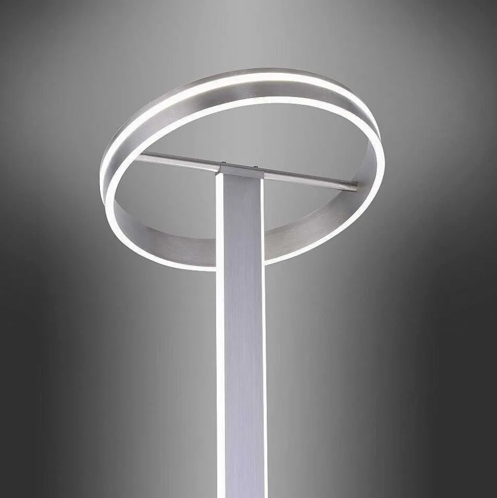 Lampadaire Paul-Neuhaus Q-Vito Led Acier Brosse, 3 Lumieres, Telecommandes