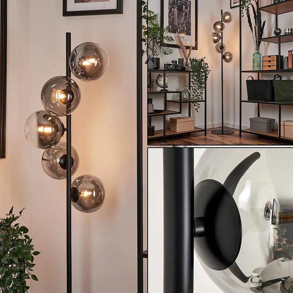 Lampadaire Remaisnil Clair, Fume, 5 Lumieres