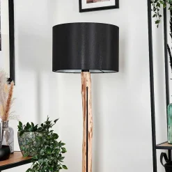 Lampadaire Saladillo Ecru, Noir, 1 Lumiere