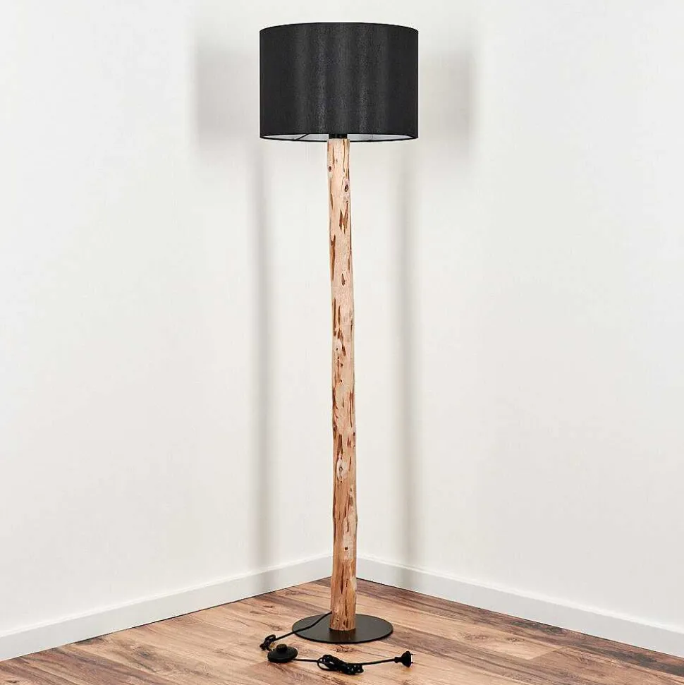 Lampadaire Saladillo Ecru, Noir, 1 Lumiere