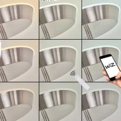 Lampadaire Theron Led Nickel Mat, 1 Lumiere, Telecommandes