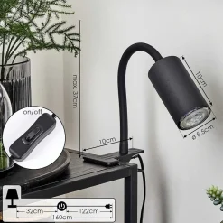Lampe A Clipper Javel Noir, 1 Lumiere