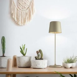 Lampe A Poser Brilliant Kaami Led Brun, 1 Lumiere