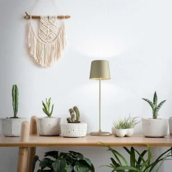 Lampe A Poser Brilliant Kaami Led Brun, 1 Lumiere