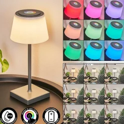 Lampe A Poser Burzaco Led Anthracite, 1 Lumiere, Changeur De Couleurs