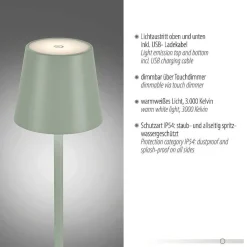 Lampe A Poser Leuchten-Direkt Euria Led Vert, 1 Lumiere