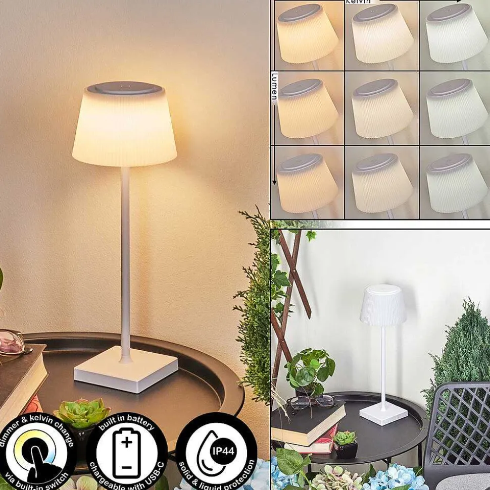 Lampe A Poser Longchamps Led Blanc, 1 Lumiere