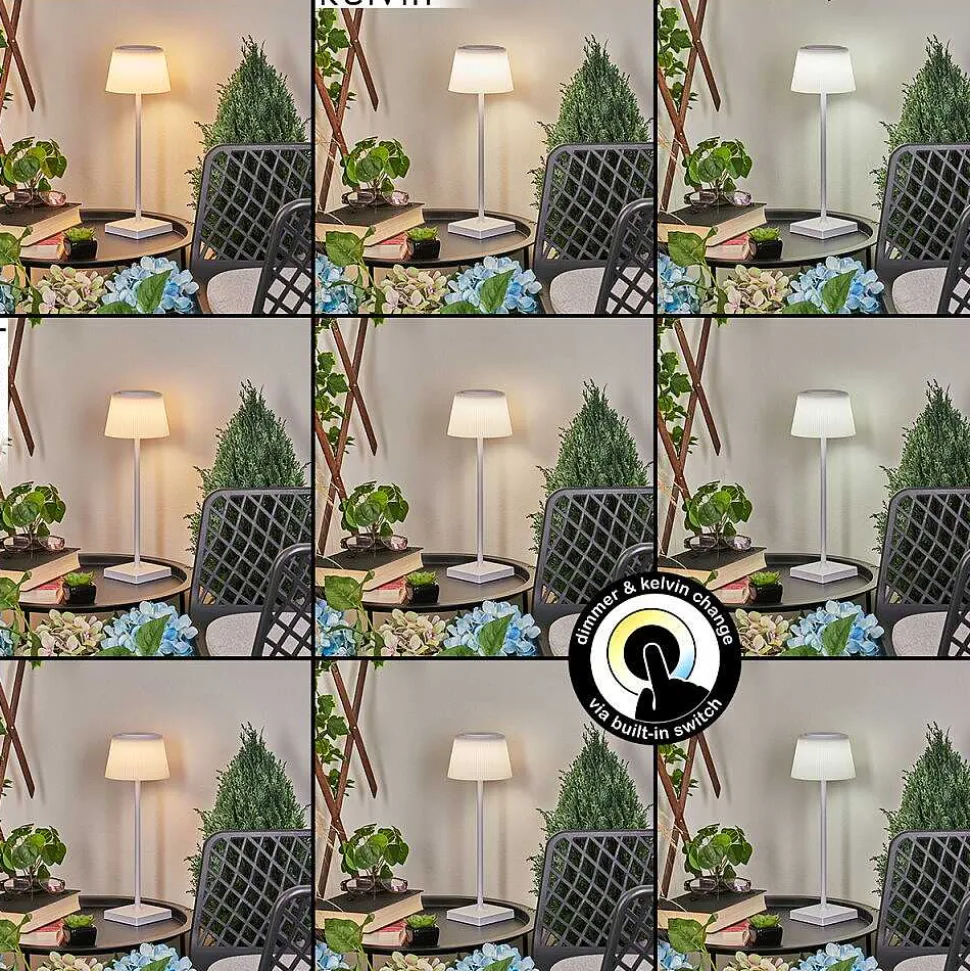 Lampe A Poser Longchamps Led Blanc, 1 Lumiere