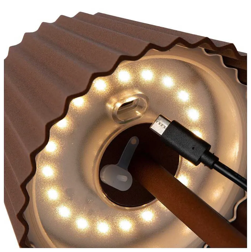 Lampe A Poser Lucide Justine Led Rouille, 1 Lumiere