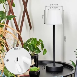 Lampe A Poser Maza Led Noir, 1 Lumiere