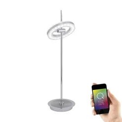 Lampe A Poser Paul Neuhaus Q-Amy Led Acier Inoxydable, 2 Lumieres, Telecommandes