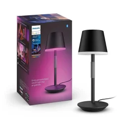 Lampe A Poser Philips Hue Go Led Gris, Noir, 1 Lumiere, Changeur De Couleurs