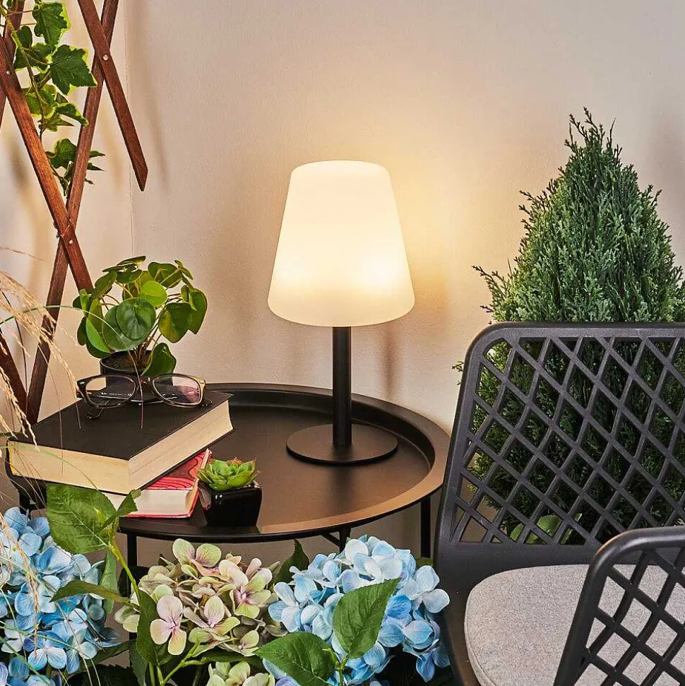 Lampe A Poser Zoume Solar Led Noir, 8 Lumieres, Changeur De Couleurs