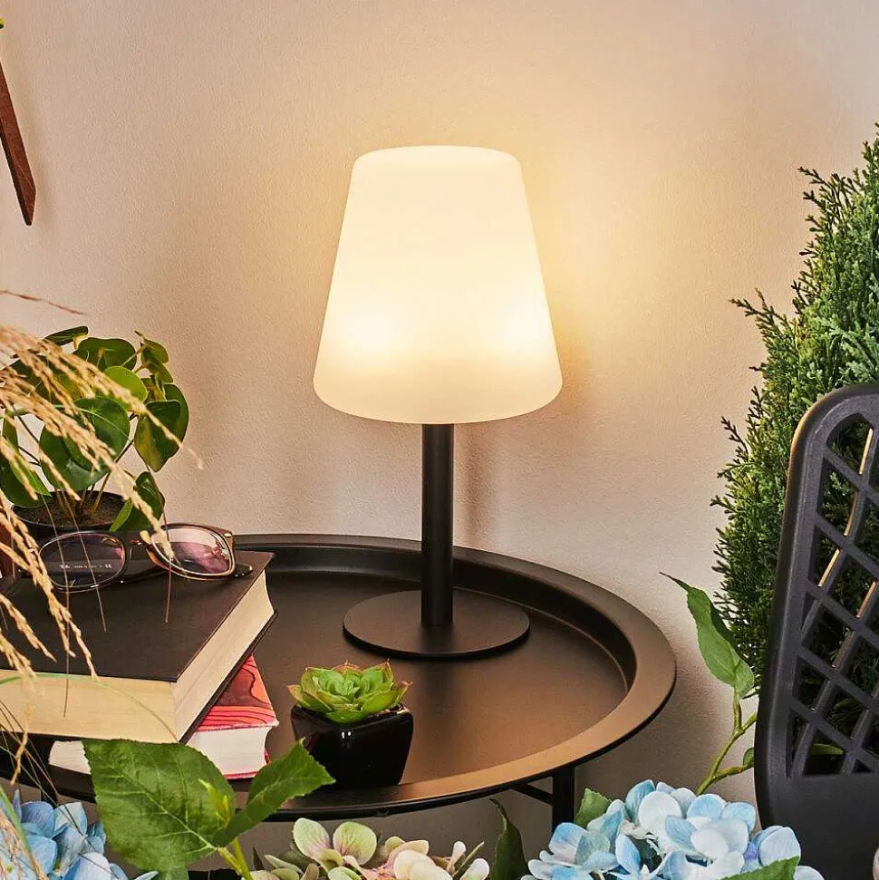 Lampe A Poser Zoume Solar Led Noir, 8 Lumieres, Changeur De Couleurs