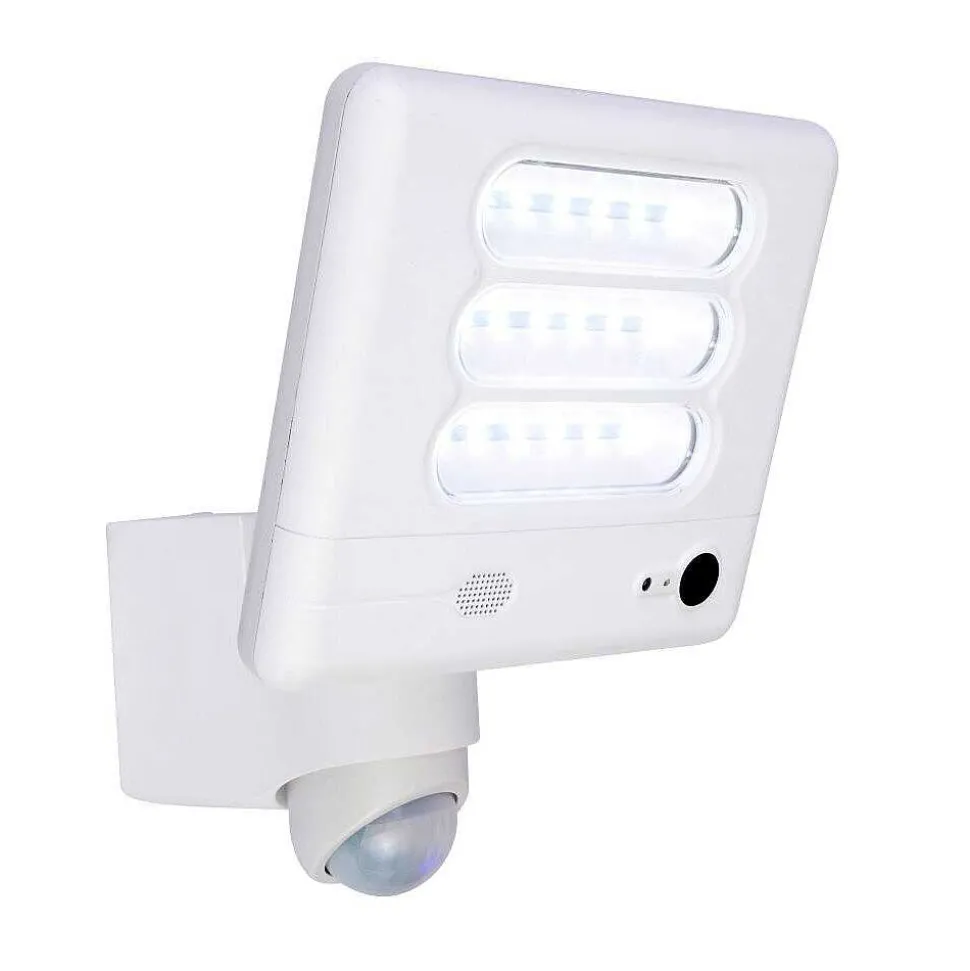 Lampe Avec Camera Lutec Esa Led Blanc, 1 Lumiere, Detecteur De Mouvement