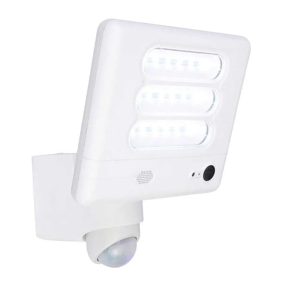 Lampe Avec Camera Lutec Esa Led Blanc, 1 Lumiere, Detecteur De Mouvement