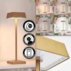 Lampe De Table Algeraz Led Laiton, 1 Lumiere