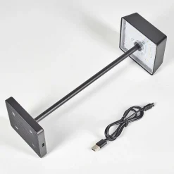 Lampe De Table Algeraz Led Noir, 1 Lumiere