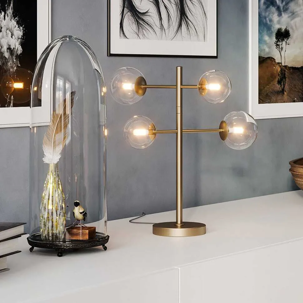 Lampe De Table By Rydens Avenue Or, 4 Lumieres